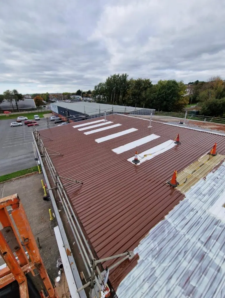 Ageing profiled asbestos-cement industrial roof