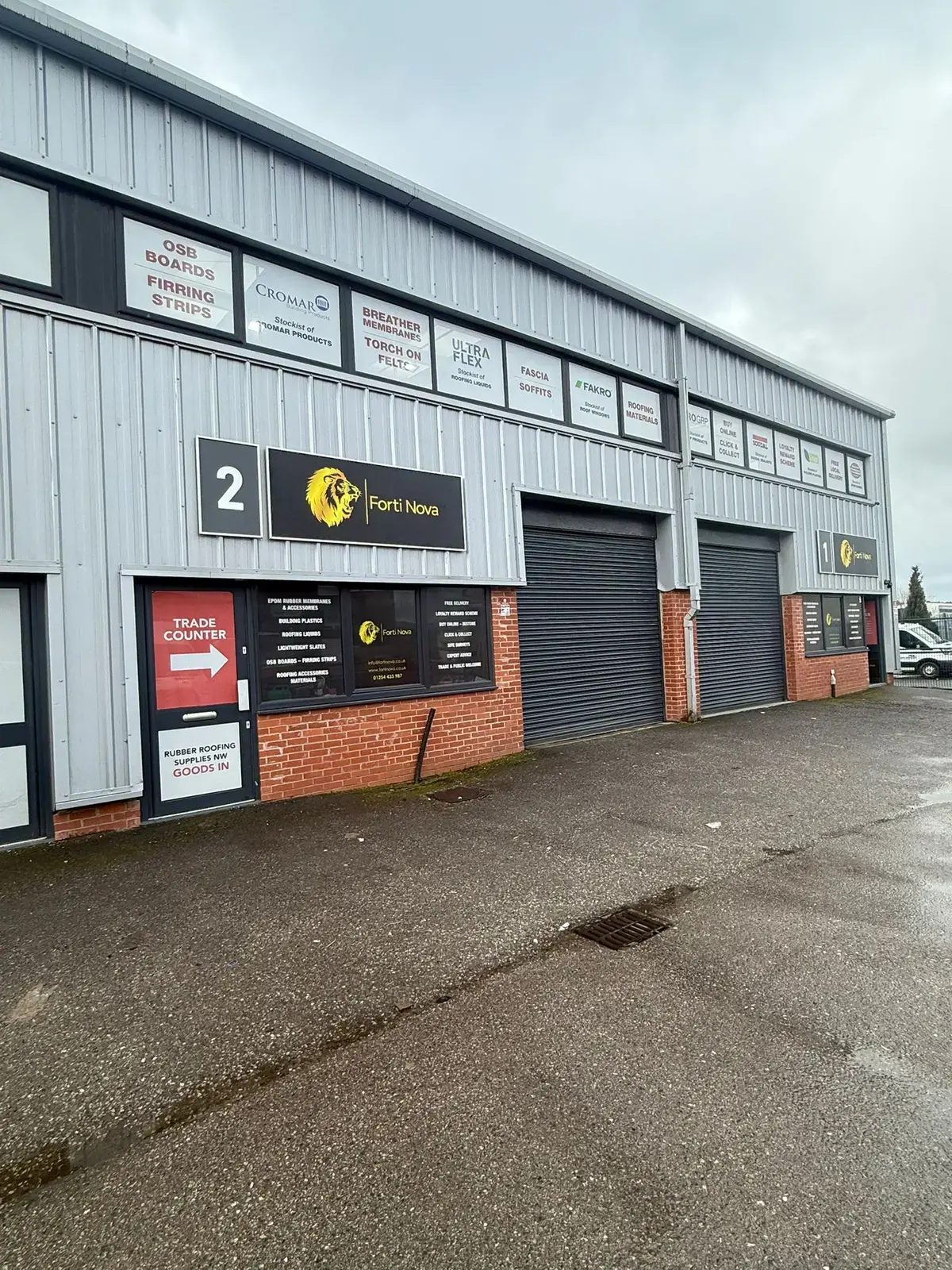 Forti Nova roofing trade counter, training academy, demonstration room and showroom in Blackburn